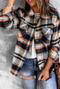 Classic Plaid Button Front Shirt Jacket with Breast Pockets Casual & Minimalist Outerwear by Stevvex