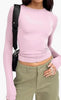 Slim Fit Long Sleeve Shirt | Women's Casual Crop Tops by FitiqueFit