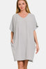V-Neck Tee Dress with Pockets For Women – Comfortable V-Neck Dress, Casual Chic Tee Dress, Practical Pocketed Dress, Versatile V-Neck Dress, Everyday Casual Dress, Relaxed Fit Dress, Functional Pocket Dress by Stevvex