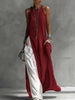 Women's Sleeveless Off-Shoulder Loose Maxi Dress with Pockets by FitiqueFit