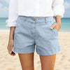 Women's High-Waisted Twill Cotton Bermuda Shorts by FitiqueFit