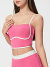 Millennia Contrast Trim Square Neck Active Cami with Detachable Chest Pads