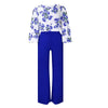 Printed Floral Lace-Up Top & Wide-Leg Pants Set – 4 Colors, S–3XL by FitiqueFit