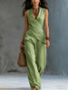 Women's V-Neck Crossover Tank Top & Casual Trousers Two-Piece Set by FitiqueFit