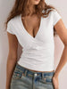 Elegant Wrap V-Neck Slim Fit T-Shirt by Simply Love