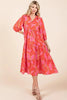 New Summer Tiered Printed Collared Neck Midi Dress For Women – Elegant and Versatile Dress with a Polished, Feminine Flair by Stevvex