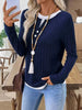 Ribbed Knit Long Sleeve Fake Two-Piece T-Shirt by Simply Love