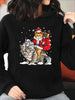 Plus Size Christmas Cat Hoodie by FitiqueFit