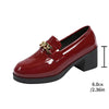 Women's Bowtie Round Toe Low Heel Pumps – Wide Size PU Casual Shoes by FitiqueFit