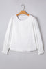 White Eyelet Embroidered Smocked Cuffs Blouse by Wild and Free Boutique