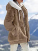 Plush Hooded Jacket – Oversized Fleece Zip-Up with Pockets by FitiqueFit