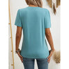 Women’s Notch V‑Neck Short‑Sleeve Tunic Top by FitiqueFit