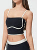 Millennia Contrast Trim Square Neck Active Cami with Detachable Chest Pads