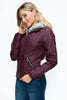 Women Warm Sleek Dual-Zipper Layered Jacket with Cozy Fuzzy Hood Urban Chic & Comfortable Jacket by Stevvex