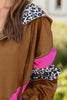 Colorful Women's Leopard Print Zip-Up Hooded Jacket Trendy Long Sleeve Outerwear with Pockets by Stevvex