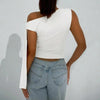 Women’s One-Shoulder Asymmetrical Tie Shoulder Top – Going Out & Party Shirt by FitiqueFit
