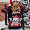 Santa Embroidered Crew Neck Knit Sweater by FitiqueFit