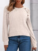 Ribbed Knit T-Shirt with Lace Shoulder Detail by Simply Love