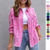 Fashion Ripped Shirt Jacket Female by FitiqueFit
