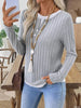 Ribbed Knit Long Sleeve Fake Two-Piece T-Shirt by Simply Love
