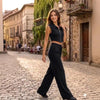 Women's Sleeveless Vest & Wide-Leg Pants Set by FitiqueFit