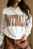 White FOOTBALL 3D Letter Graphic Crew Neck Sweatshirt by Wild and Free Boutique