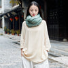 Cotton And Linen Breathable Retro National Long Sleeve Pullover T-shirt