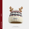 Women's Knitted Hat With Christmas Antlers Thick Warm And Adorable by My Store