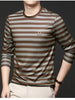 Men's Plus Size Striped Long Sleeve Thickened Warm T-Shirt by Simply Love