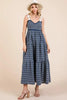 Geometric Embroidered Smocked Tie Shoulder Midi Dress For Women – Fluttering, Trendy and Chic Embroidered Midi Dress with Tie Shoulders by Stevvex