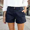 Women's High-Waisted Twill Cotton Bermuda Shorts by FitiqueFit