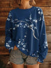 Women’s Printed Crew-Neck Sweatshirt – Long Sleeve Casual Top by FitiqueFit