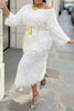 Temperament Commute Tassel Belt Long Sleeve Narrow Dress