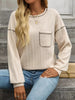Casual Pocket Detail Long Sleeve T-Shirt by Simply Love