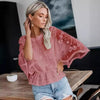 Women’s Lace Trim Top Short Sleeve Batwing Shirt by FitiqueFit
