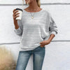 Women’s Textured Round-Neck Long-Sleeve Pullover by FitiqueFit
