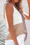 Color Block V-Neck Knit Vest