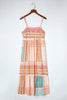 Multicolor Boho Patchwork Print Square Neck Sundress