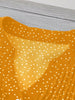 Polka Dot Notched Ruffled Cap Sleeve Blouse