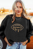 Black Football Graphic Game Day Embroidered Corded Sweatshirt by Wild and Free Boutique