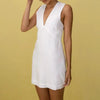 🌿 V-Neck Cotton & Linen Sleeveless Mini Dress by FitiqueFit