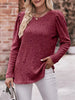 Ribbed Knit Puff Sleeve T-Shirt by Simply Love