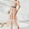 Rose Lace Hollow Embroidered Short Sleeve Dress Women