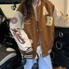Y2K Oversized Lamb-Wool Bomber Jacket Women by FitiqueFit