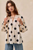 BiBi Polka Dot Exaggerated Balloon Sleeves Blouse by FitiqueFit