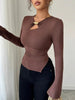 Cutout Long Sleeve T-Shirt by Simply Love
