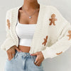 Gingerbread Man Knit Cardigan with Ribbed Cuffs by FitiqueFit