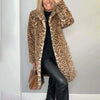 Leopard Print Plush Jacket — Cozy Loose-Fit Mid-Length Outwear by FitiqueFit