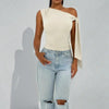 Women’s One-Shoulder Asymmetrical Tie Shoulder Top – Going Out & Party Shirt by FitiqueFit