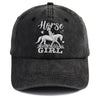 Horse Girl Embroidered Vintage Washed Baseball Cap – Adjustable Equestrian Hat by FitiqueFit
